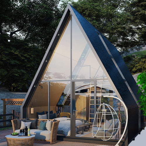 a frame cabin modern